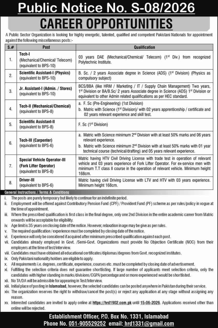 HRD 1902 Jobs Advertisement 2026
